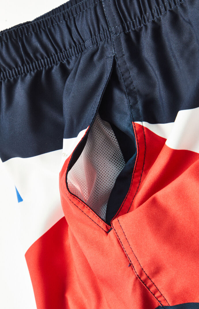 pacsun pieced flag 17" swim trunks
