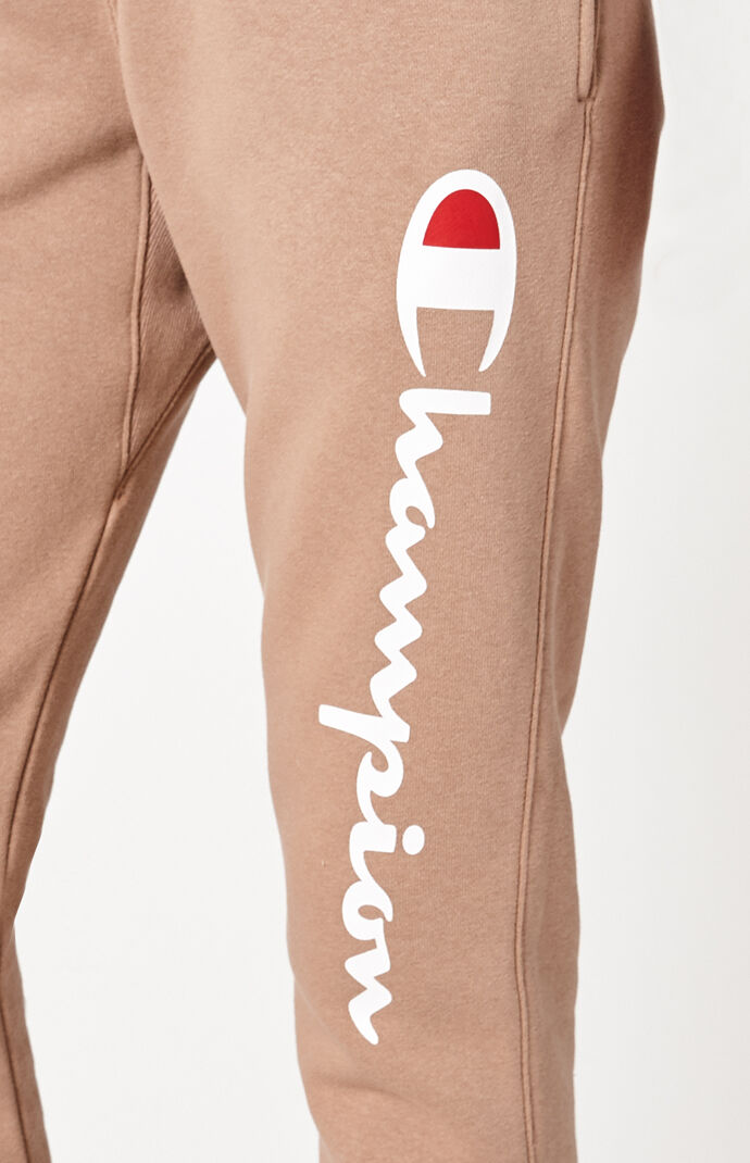 champion reverse weave candy pink jogger sweatpants