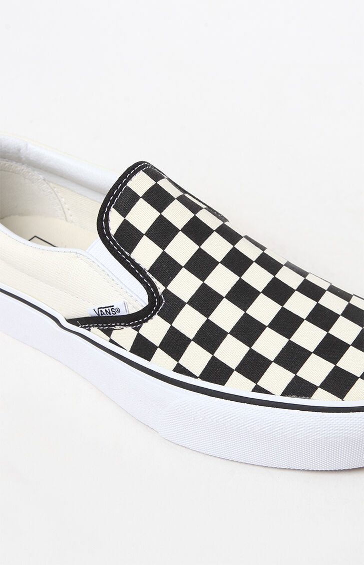 checkerboard vans slip on platform