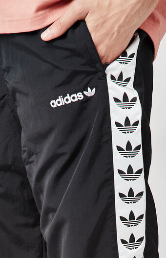 black white track pants