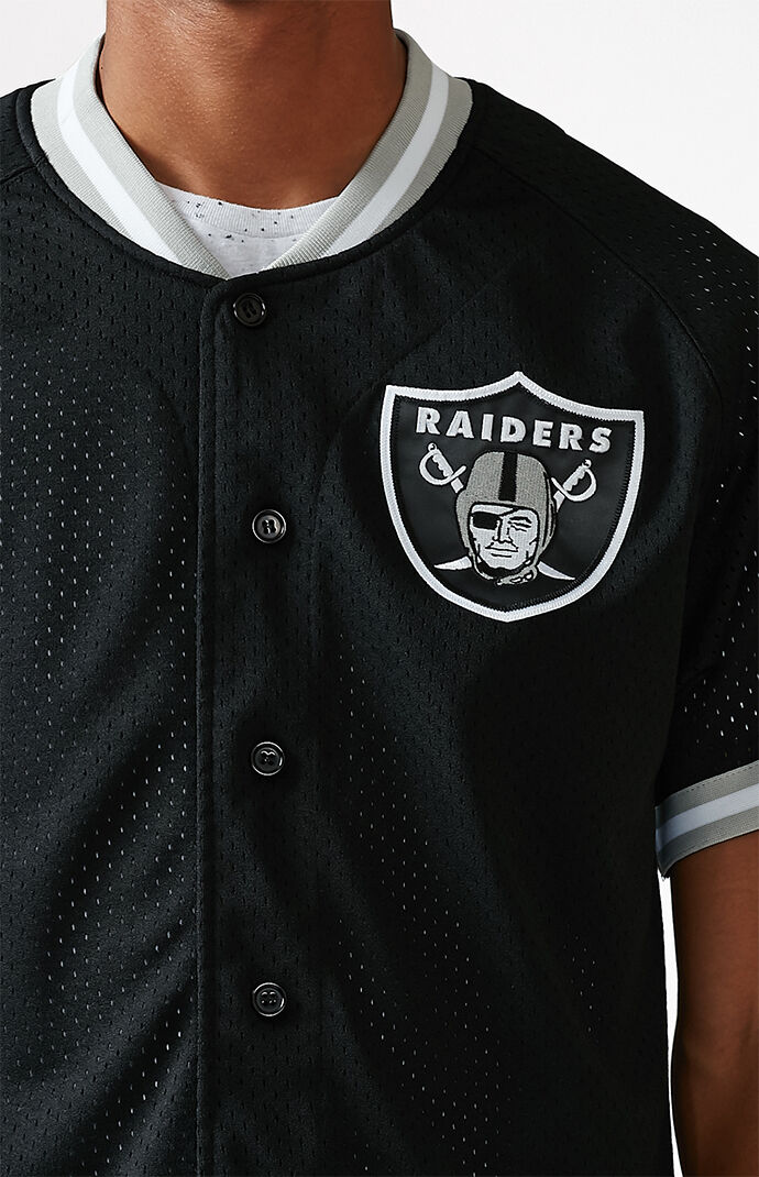 raiders button up jersey