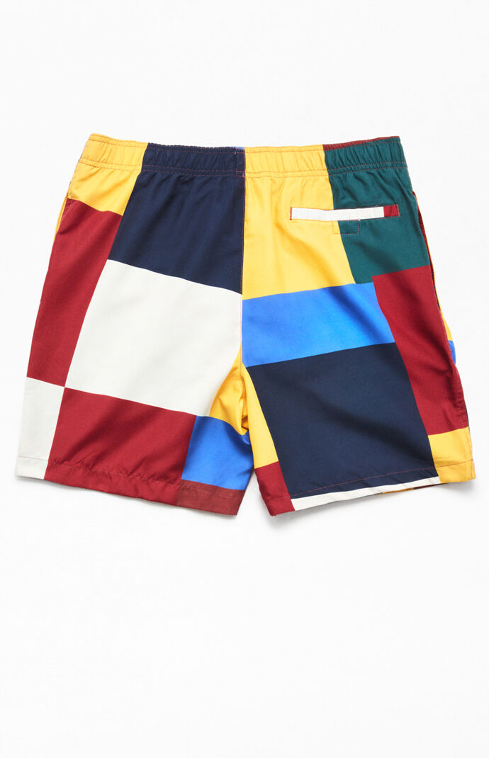 modern amusement colorblock 17" swim trunks