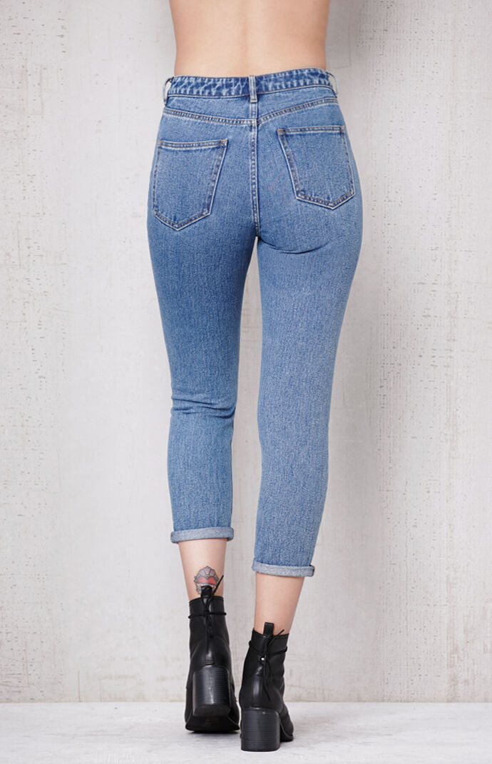 pacsun eco light blue distressed mom jeans