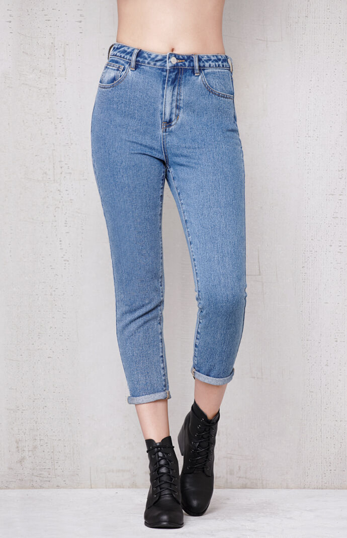 pacsun eco light blue distressed mom jeans