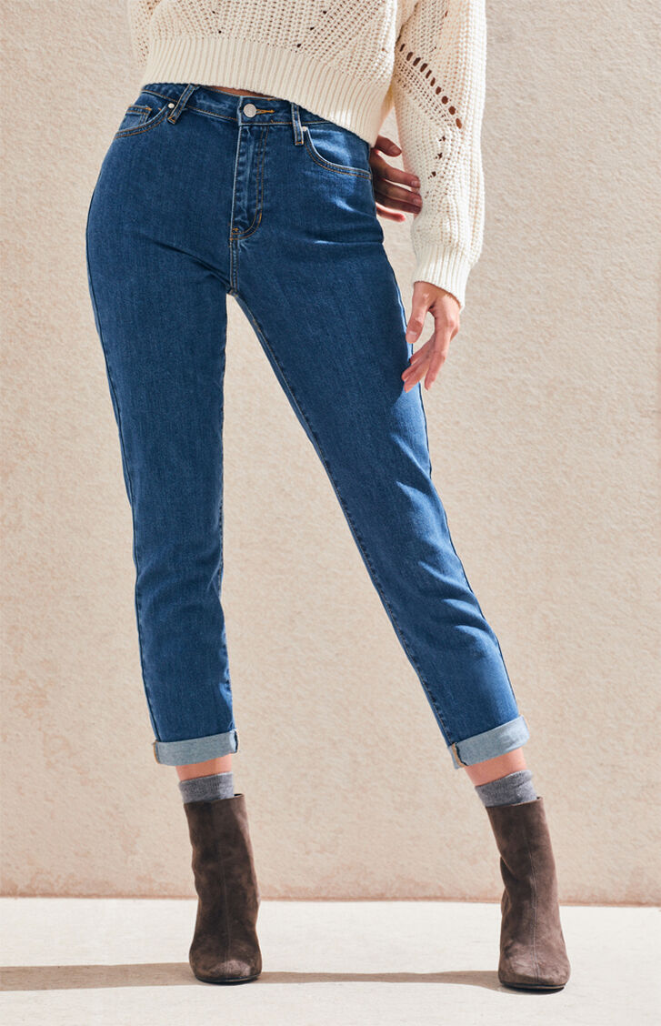 pacsun eco light blue distressed mom jeans