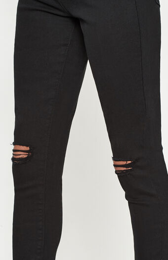 black high rise ankle jeans
