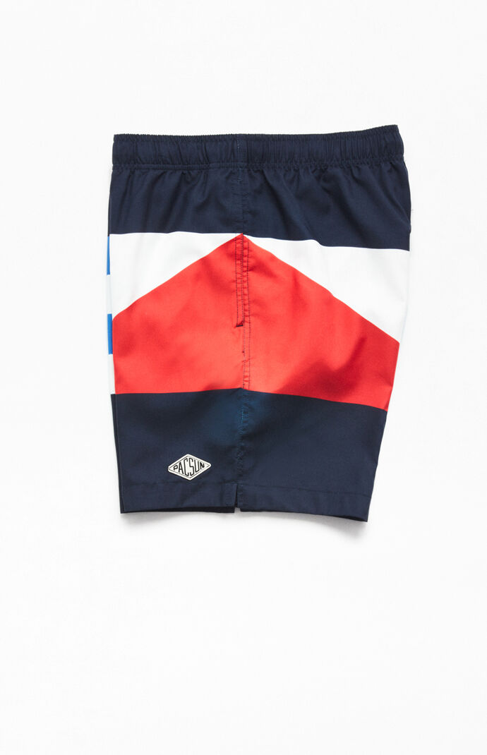 pacsun pieced flag 17" swim trunks