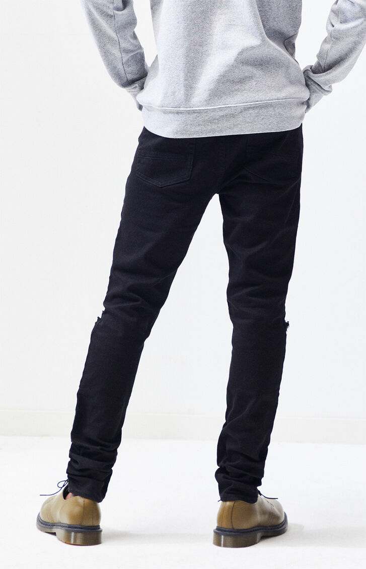 PacSun Stacked Skinny Comfort Stretch Destroy Black Jeans at PacSun.com