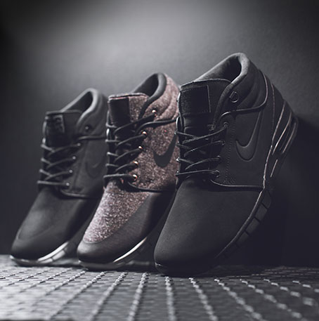 nike sb janoski max mid leather black