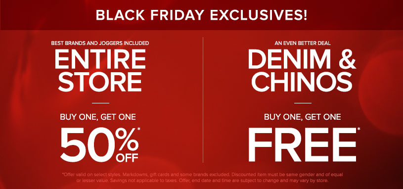 Black Friday Buy one Get one 50% Off Sitewide / Men Denim Buy one get one Free