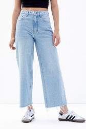 Womens Crop Wide Jeans