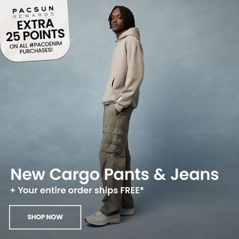 New Cargo Pants & Jeans + Your Entire Order Ships FREE*. PacSun Rewards Extra 25 Points On All #PacDenim Purchases!