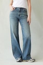Womens Low Rise Straight Jeans