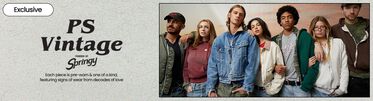 PS Vintage Powered by Springy Jeans Exclusive. Each piece is pre-worn & one of a kind, featuring signs of wear from decades of love.