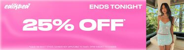 Edikted Ends Tonight 25% Off* *Valid on select styles. Savings not applicable to taxes. Offer subject to change.
