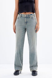 Womens Low Rise Straight Jeans