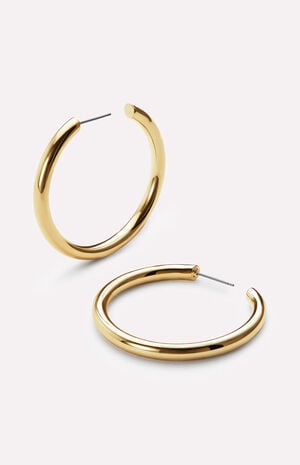 Tia Medium Gold Hoop Earrings image number 1