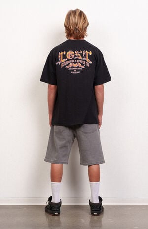 Washed Black Dropout Denim Jorts image number 5