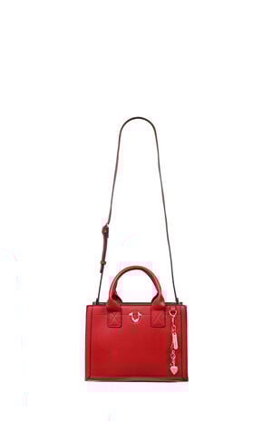 Red Modern Edge Charm Tote Bag image number 8