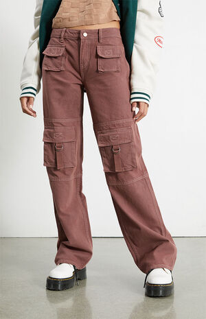 Eco Mauve Low Rise Boyfriend Carpenter Pants image number 3
