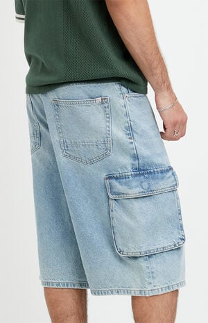 Austin Extreme Baggy Jean Shorts Cargo Light Blue image number 5