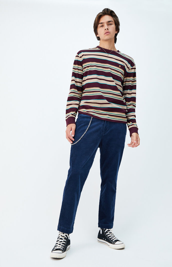 Blue Chain Corduroy Trouser Pants