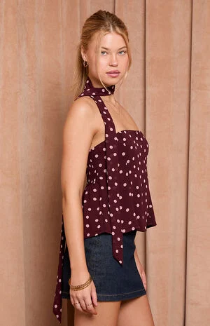 Allie Polka Dot Scarf Tube Top image number 4