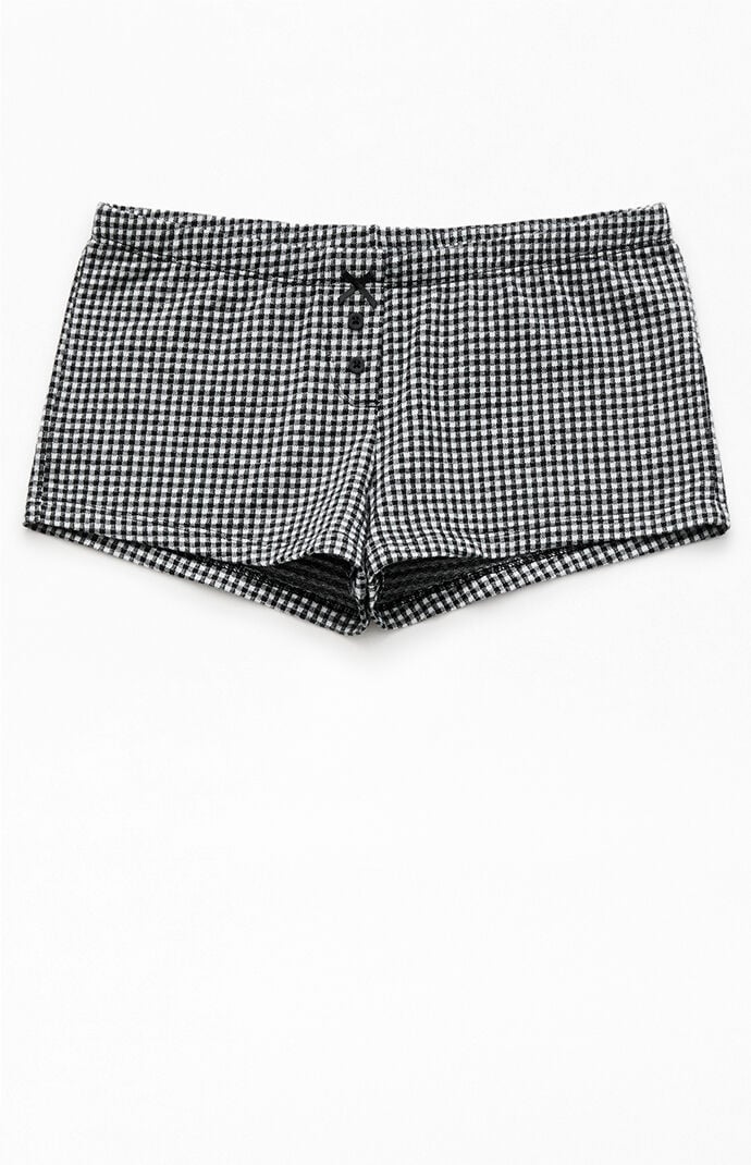 John Galt Black & White Gingham Boxer Shorts