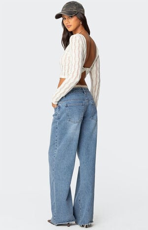 Twisted Back Textured Knit Top image number 3