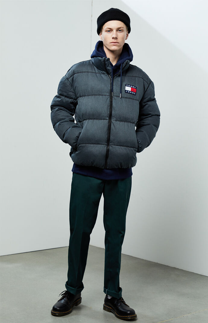 tommy jeans washed cotton padded jacket