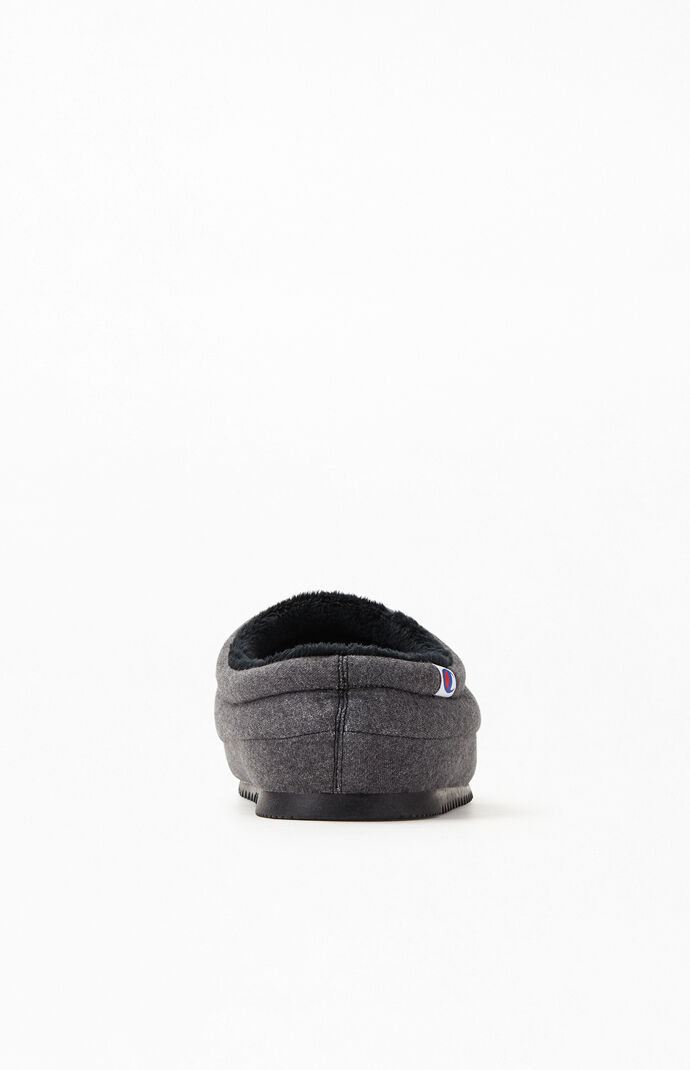 Gray Shuffle Script Slippers