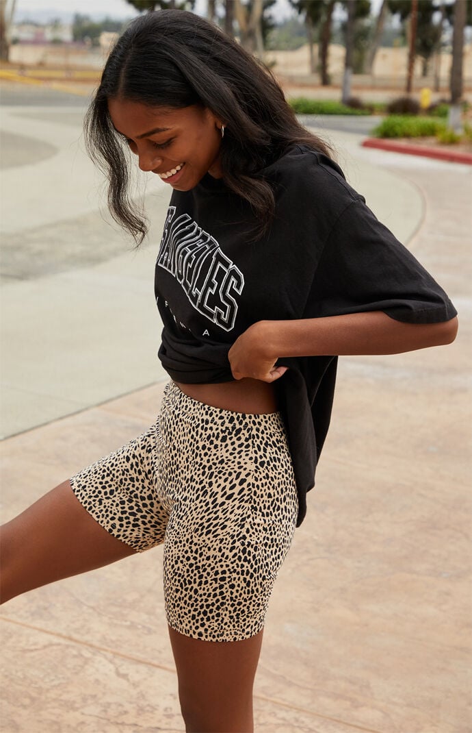 Cheetah biker shorts outfit online