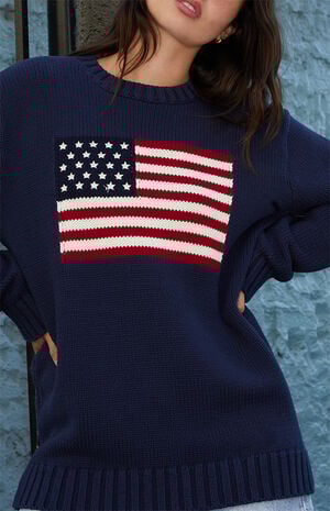 Navy Flag Crew Neck Sweater image number 2