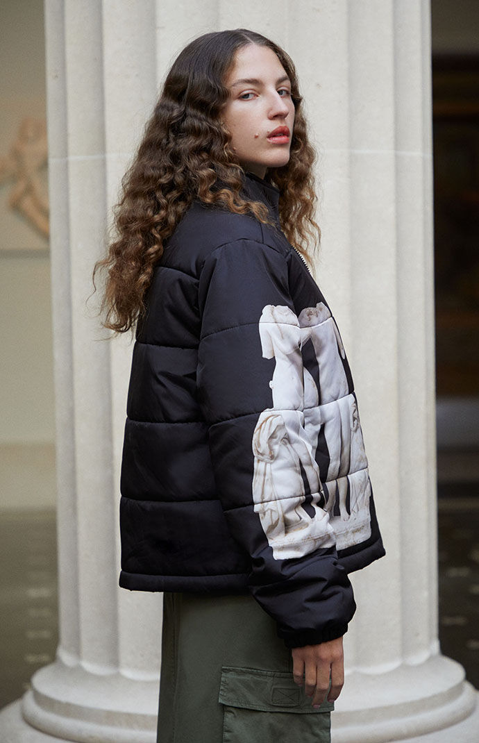 Pacsun yellow puffer jacket on sale