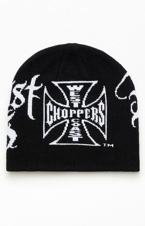 Black Gothic Skullcap Beanie image number 2