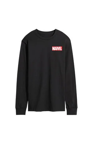 Marvel Logo Collage Long Sleeve T-Shirt image number 1