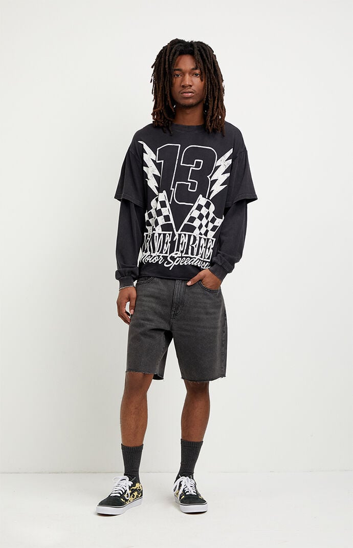 Pacsun Harrison Cutoff Jean Shorts Black Pacsun Harrison Cutoff Jean Shorts Black