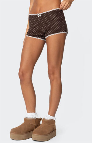 Juliana Polka Dot Ribbed Shorts image number 4