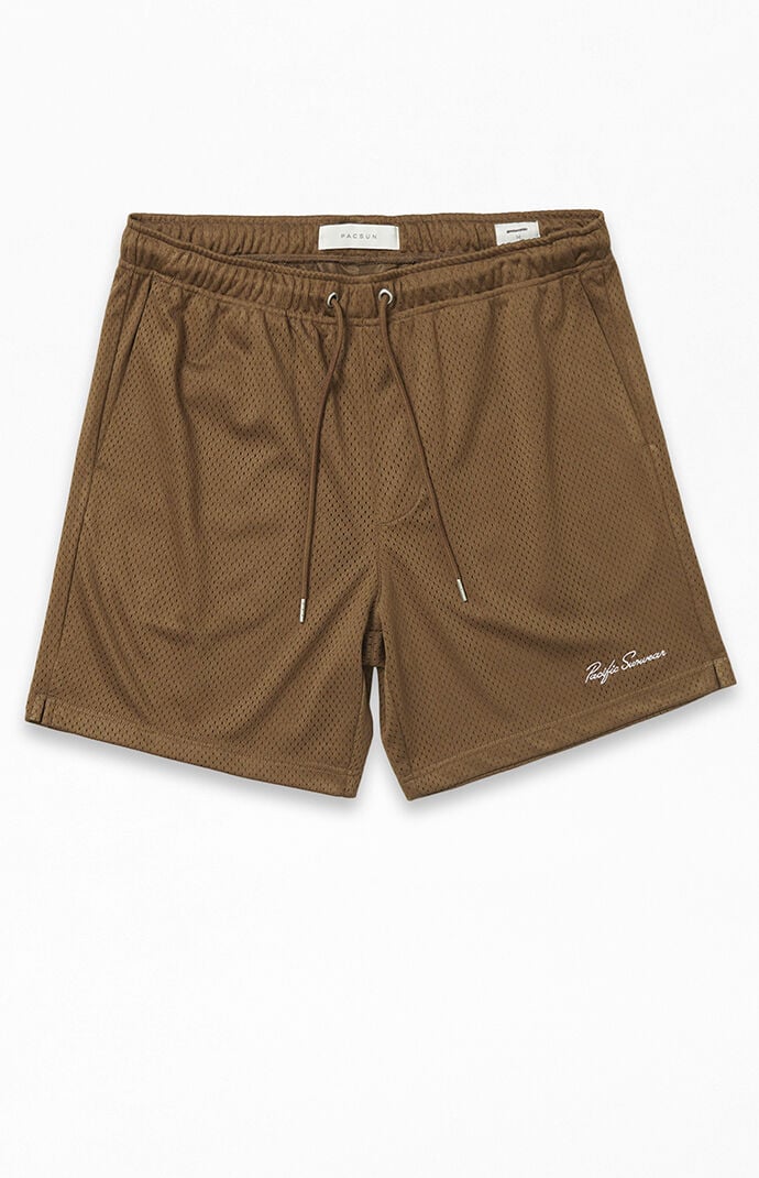 PacSun Brown Mesh Basketball Shorts PacSun
