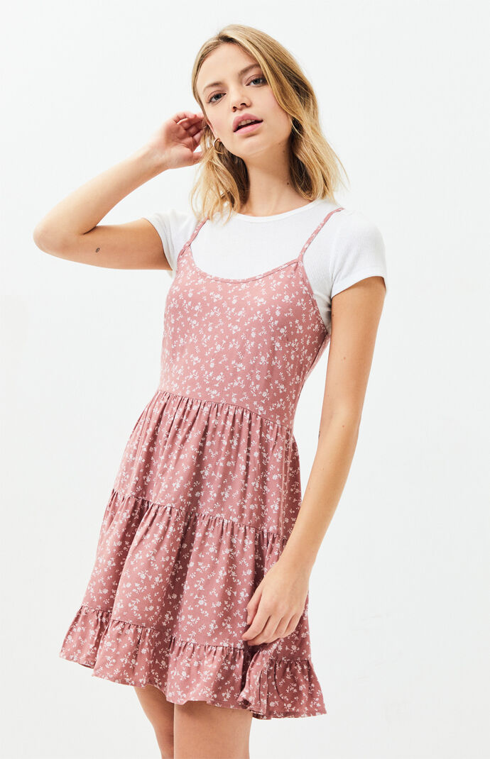La Hearts 90 S Tiered Babydoll Dress Pacsun