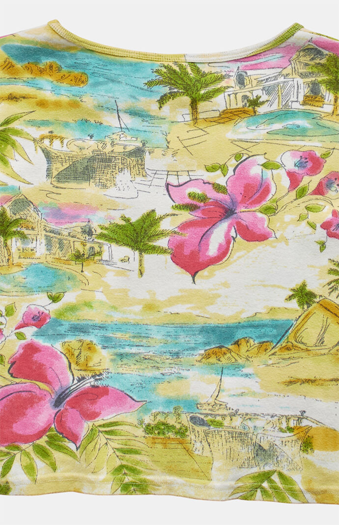 PS VINTAGE 2000s Tropical Y2K Graphic Top