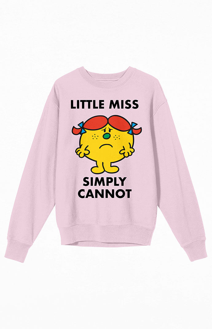 Women's Little Miss Simply Cannot Crew Neck Sweatshirt in Pink - Size Medium