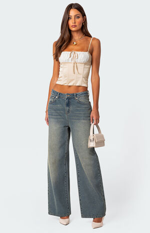 Arabelle Satin Lace Up Corset image number 2