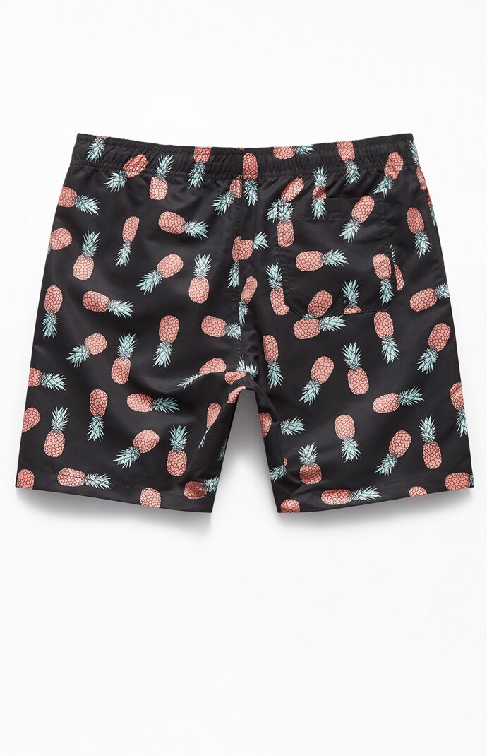 Pineapple Print 17" Swim Trunks