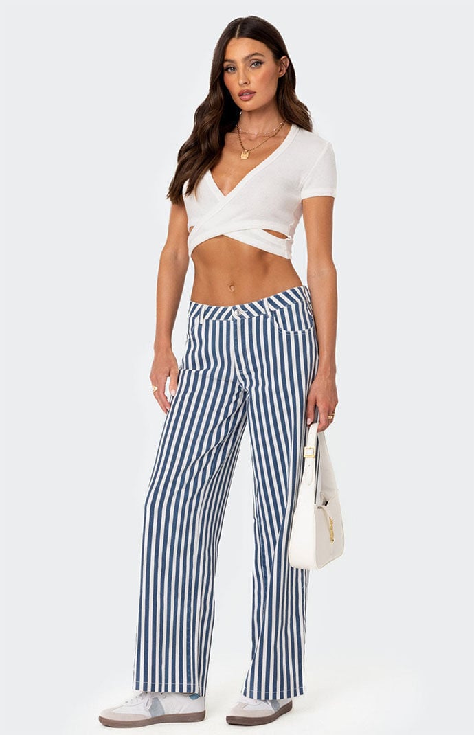 Pacsun white striped jeans discount