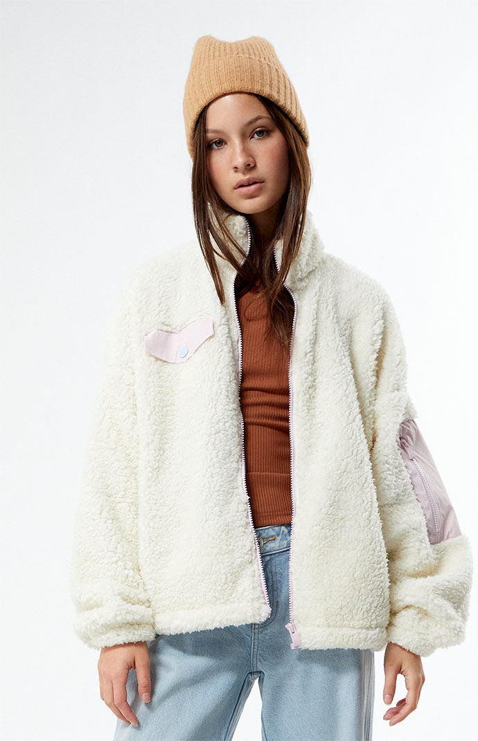 Roxy x Chloe Kim Pop Snow Sherpa Full Zip Fleece Jacket | PacSun