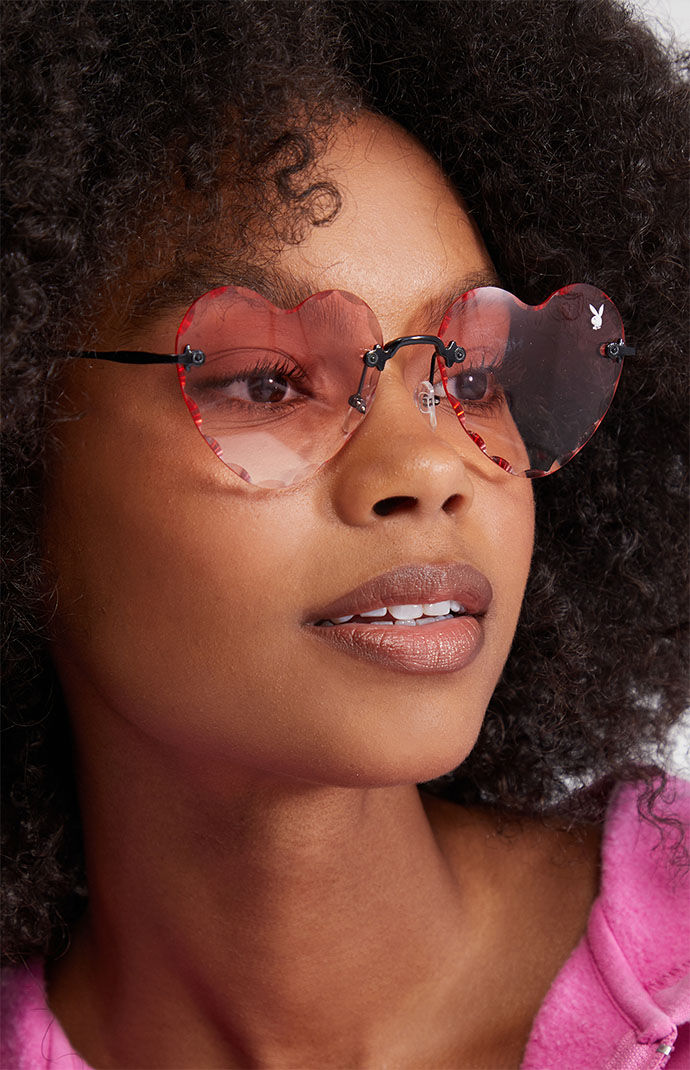 Rimless store heart sunglasses