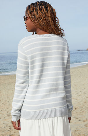 Light Blue Striped Martha Sweater image number 4