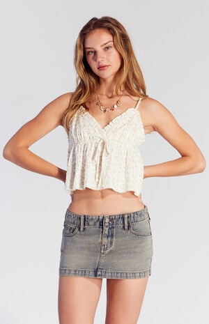 Indigo Rose Low Rise Denim Micro Skirt