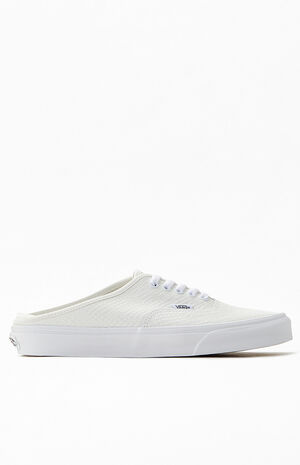 White Authentic Python Mule Sneakers image number 2